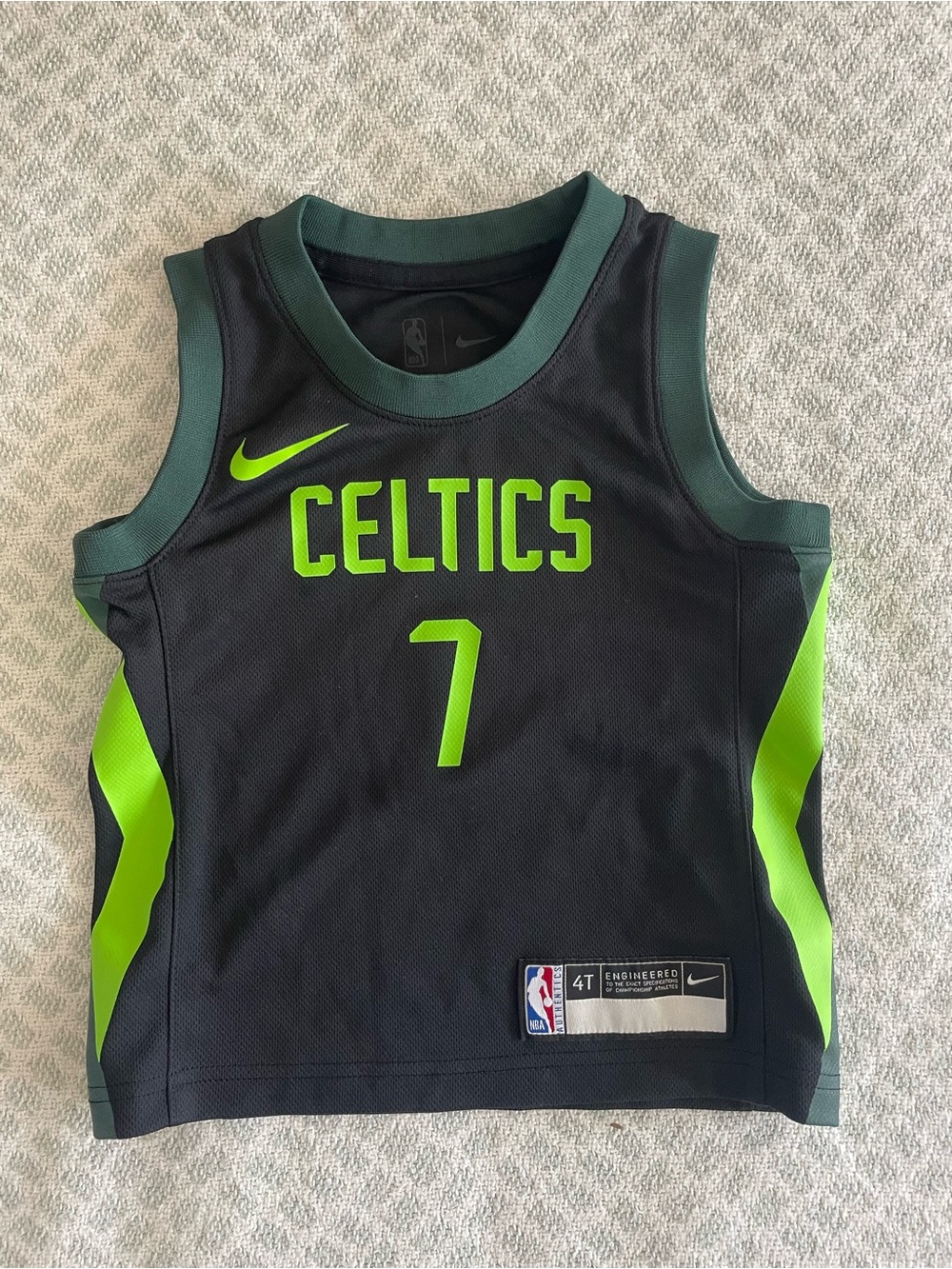 NBA Kids Celtics Jaylen Brown Jersey with Neon Green Celtics #7